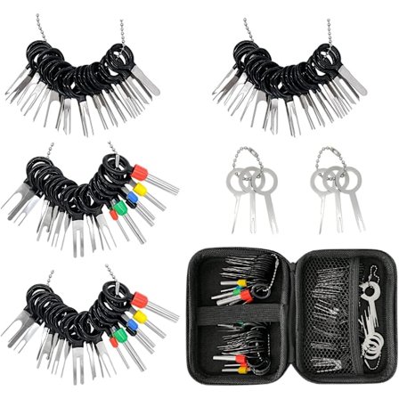 82PCS Terminalfjernelsesværktøjssæt, Pin Release Extractor Wire Connector, Depinning Tool Sæt med Beskyttelsestaske