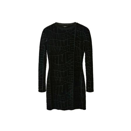 Desigual Midi Kjole Sort, Dame