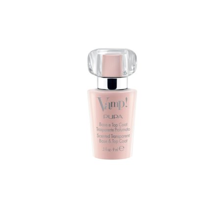 Pupa Vamp! Base e Top Coat Trasparente Profumato 100 Trasparent - FRAGRANZA ROSA - Base per Smalto