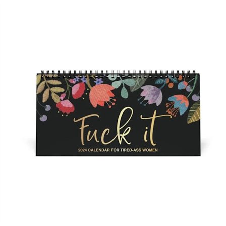 2024 Kalenteri väsyneille naisille, Väsyneiden naisten kalenteri, Seinäkalenteri väsyneille naisille, Kuukausittainen hauska suunnittelija