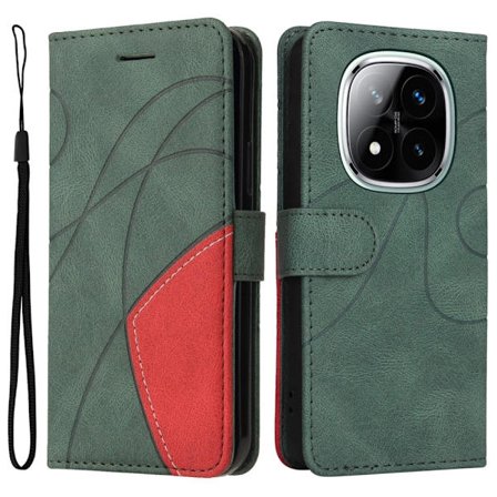 Tekstureret Xiaomi Redmi Note 14 Pro 5G / Xiaomi Redmi Note 14 Pro Plus 5G læderetui med rem - Grøn