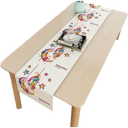 Ramadan Kareem Bordløber Dekoration Duge Islamisk Eid Mubarak Bordovertræk til Hjem Restaurant Ramadan Fest Dekoration