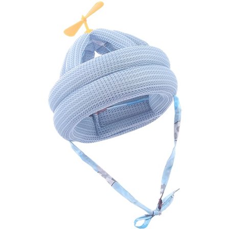 Baby Sikkerhetshjelm Myk Justerbar Småbarn Hodebeskyttelse Hatt for Kryping Gåing Bambus Dragonfly Blå