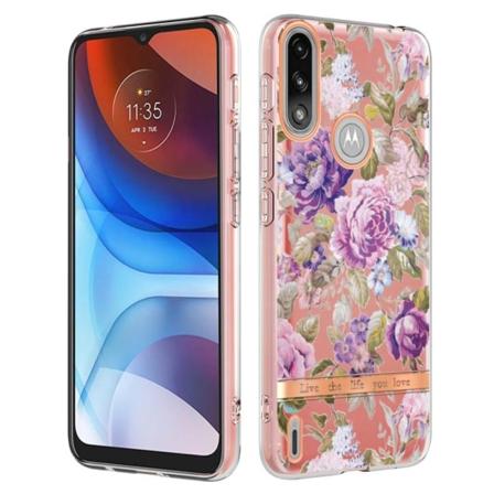 Erittäin ohut ja kestävä pehmeä kansi Motorola Moto E7 Power -puhelimelle - Violetti Pioni Purple