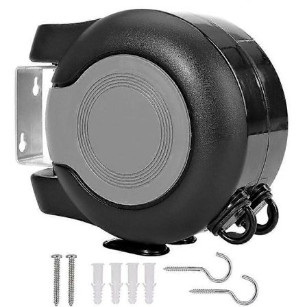 30 meter infällbar tvättlina med dubbla linor