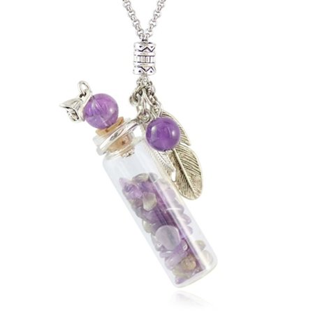 Wishing Bottle Halsband Parfymflaska hänge LILA