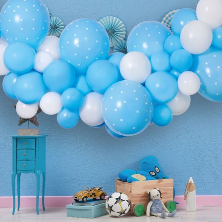 DIY Ballonggirlander Baby Blå