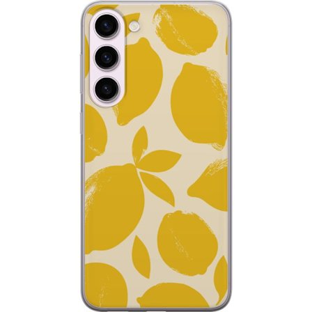 Kompatibelt Mobilskal till Samsung Samsung Galaxy S23+ Citrontryck citroner gula citrusfrukt köksmönster sommar design tapet retro stil färsk inspi