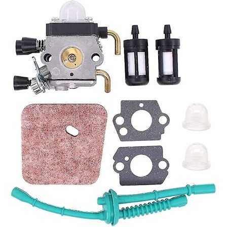 Förgasare kompatibel med Stihl Fs45 Fs46 Fs55 Fc55 Fs38 Hs45 Fs74 Fs75 Fs76 Fs80 Mindre motorer för gräsklippare med Arbuil luftfilterdelar