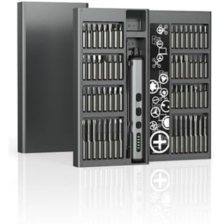 Elektrisk skruetrækkersæt, Mini trådløs skruetrækker, 68 i 1 præcisionsskruetrækker med LED-lys, 64 magnetiske bits