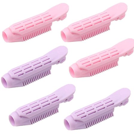 6 stk. Fluffy Hårklemmer Rosa Lilla Hårkrølleklemmer Hårstylingklemmer Voluminøs Hårrodklemmer