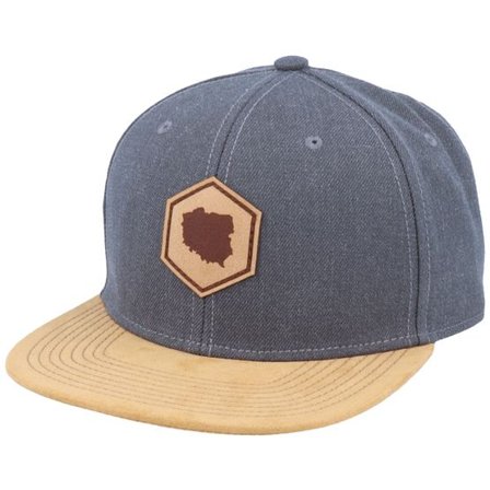 Iconic - Grå snapback Keps - Poland Map Patch Dark Heather Grey/Suede Snapback @ Hatstore