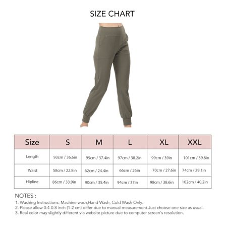 Dame Joggebukser Høy Midje Yogabukser med Lommer Løse Leggings for Trening Atletisk Lounge Olivengrønn S