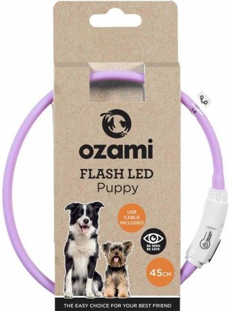 Ozami Halsband Flash Puppy Led Lila 45 cm - Ozami