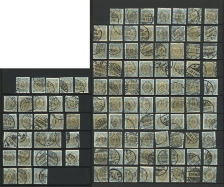 Danmark - Lot med ca. 100 stk. AFA 222B stemplet