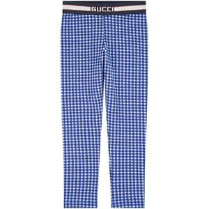 Kids - Gucci Blue Gingham Leggings - Bottoms - 5 years - Blue