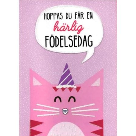 Fødselsdagskort Børn, Kat - Spader
