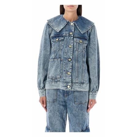 Ganni - Jeansjackor - Blå - Dam - Storlek: L/xl, Dam, Storlek: L/XL