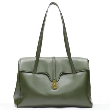 Celine Vintage, Pre-owned Leather handbags Groen, Dames, Maat:ONE Size,leer