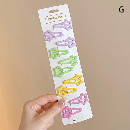 3/10 stk Bobby Pin Girl Colorful Stars Barrettes Metal Snap Clip G