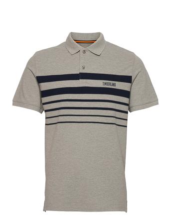 Placement Stripe Polo Polos Short-sleeved Grå Timberland