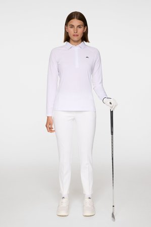J.Lindeberg - Flor Long Sleeve Polo - Golf - White - Women - L