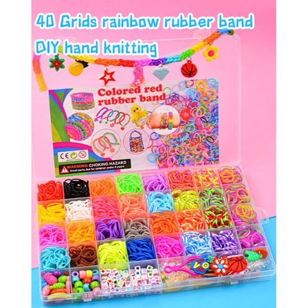 2500 stycken gummibandsset, gummibandsset, gummibandslåda glitter, el