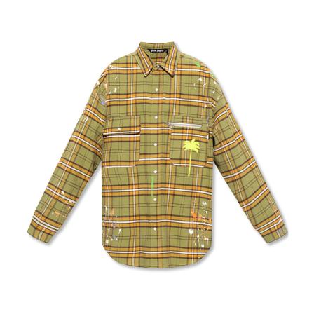 Palm Angels Checked oversize shirt Grøn, Herre Skjorter