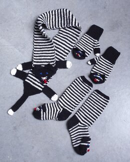 Set djurhalsduk, vantar och sockor - Svarta Fåret