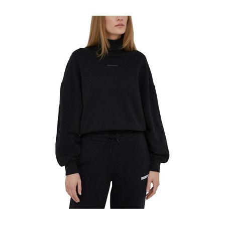 Calvin Klein Trim Roll Neck Logo Sweatshirt Sort, Dame Sweatshirts