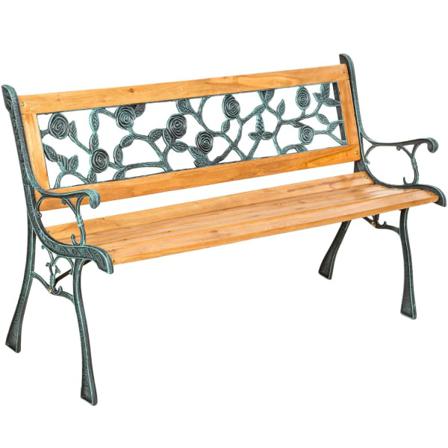 Tectake Trädgårdsbänk Marina 2-sits Av Trä Och Gjutjärn 124x52x7 Brun
