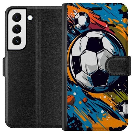 Plånboksfodral till Samsung Galaxy S22 5G med Fotbollar