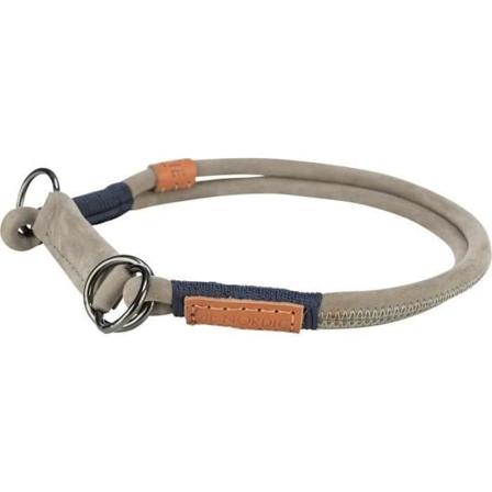 TRIXIE BE NORDIC semi-choke kaulus - Nahka - L50 cm - ø 10 mm - Harmaa grå