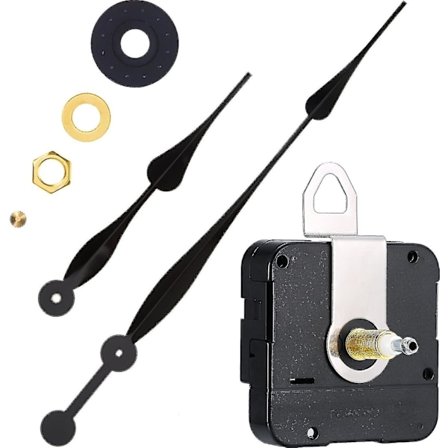 Klockmekanism med högt vridmoment och lång axel med 30 cm långa spadformade visare (svart)-dwdz