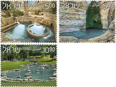 Israel - Kilder i Israel - Postfrisk sæt 3v