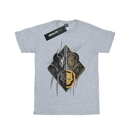 Marvel Boys Black Panther Vs Killmonger T-Shirt 12-13 År Spo Sports Grey 12-13 Years