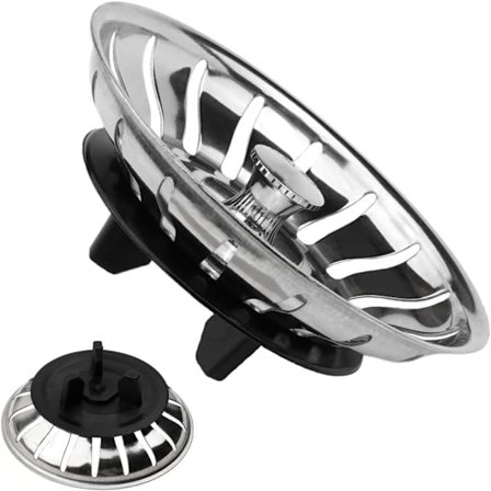 Korgventil til IKEA Atlant/Domsjö Vask, Ø80 mm, Stål og Gummi_TF_TF