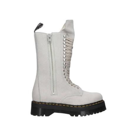 Rick Owens, Buty męskie Dr. Martens x Rick Owens Drkshdw Quad Sole Calf Lenght Boot Dm 02B3801 0049 Pearl 45 Szary, Mężczyzna, Rozmiar: 44 EU