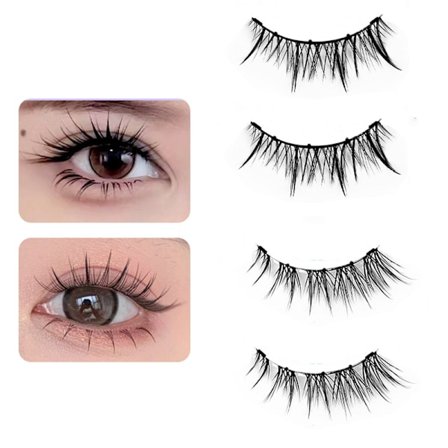 Magnetiske øjenvipper med applikator, 2 par genanvendelige magnetiske vipper Model 3