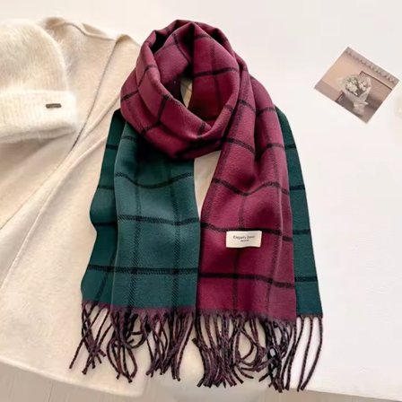Vintervärme Lyxiga Märken Klassisk Engelsk Stil Dam Scarf Mode Rutiga Dubbelsidiga Scarves Fransar Sjal Pashmina Dam