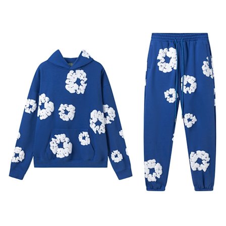 DENIM TEARS Kapok-skum trykt amerikansk par sweater hoodie sweatpants afslappet sæt trendy mænds ins