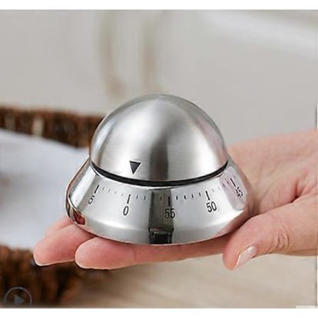 Kitchen Timer, 60 min, med högt alarm, inga batterier krävs