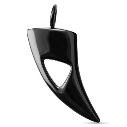 Shark Tooth Pendant in Black Stainless Steel for Men - Necklace pendants
