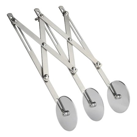 Pizzaskärare i rostfritt stål, professionell justerbar bredd, kak- och degskärare [DB]