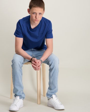 Calvin Klein CHEST INST.LOGO SS T-SHIRT Blauw T-shirts Jongens - Kids Brand Store