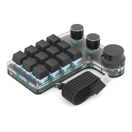 Programmering Macro Tangentbord RGB Custom Knob Tangentbord 12/15 Tangenter 3-knappar 2/3 lägen Gaming Mini Tangentbord Kopiera Klistra in Hotswap