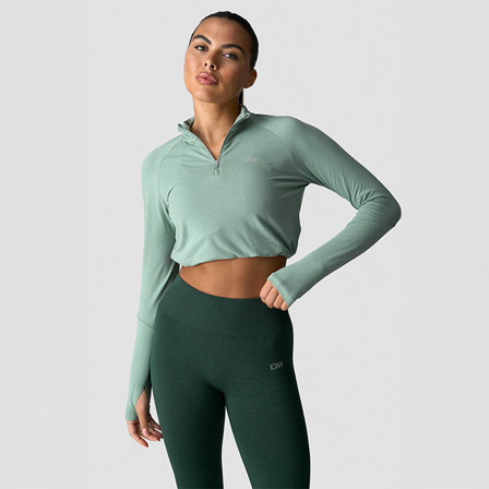 ICANIWILL Define Kort 1/4 Zip Genser Lys Mosegrønn