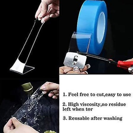 Gjenbrukbar Nano Dobbeltsidig Tape Gel Grip Heavy Duty