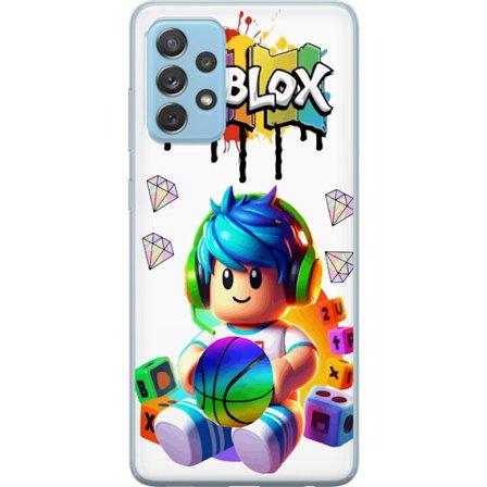 Kompatibel Mobilcover til Samsung Samsung Galaxy A52 5G Farverig Roblox-illustration med spilkarakter, legetøj og energi, perfekt til gamingfans og b