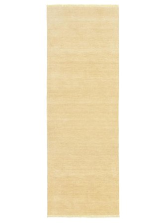 Tapis De Laine Handloom Fringes Jaune Poudré Corridor Petit